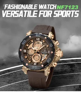 นาฬิกาข้อมือผู้ชาย NAVIFORCE 7123 NF7123 รุ่นสปอร์ต คุณภาพสูง กันน้ำ ระบบควอตซ์ สายซิลิโคน หน้าปัดแบบเข็ม ของแท้ Montre Homme - Product Image 6