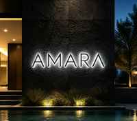 Enseigne en métal avec lettres 3D rétroéclairées par LED, personnalisée, étanche, pour montage mural extérieur, logo lumineux pour hôtel, complexe hôtelier, villa, magasin