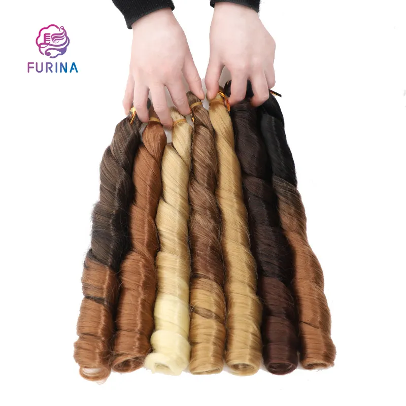 Moelleux facile à peigner couleur uniforme résistant à la chaleur yaka fibre synthétique curlys lâche vague tresses synthétiques pour les femmes noires