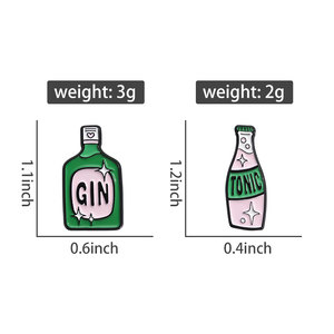 Dibujos animados "Gin Tonic" cóctel esmalte broche botella amor mochila insignia Ropa Accesorios regalo joyería para amigos - Product Image 6