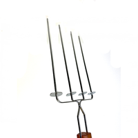 DaS Offre Spéciale : Kit de 4 Brochettes en Acier Inoxydable pour Découpe de Dinde avec Manche en Bois pour Barbecue