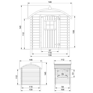 Timbela, casa de juegos para niños, casa de juegos para jardín de 1,1 m con tablones de 19mm, H145 x 112x146 cm, 2-TIMBELA cabañas de madera, habitaciones de jardín - Product Image 5
