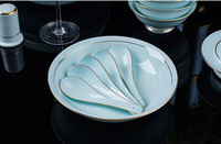 Vaisselle en céramique de luxe, ensemble de 29 pièces, de Style léger, avec bols, ensemble personnalisable, cadeau pour la maison, 3101
