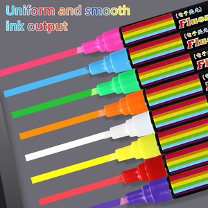 Ướt Neon cửa sổ xóa được huỳnh quang phát sáng trong bóng tối khô xóa trắng nhãn hiệu riêng chất lỏng phấn đánh dấu bơm lại bút - Product Image 5