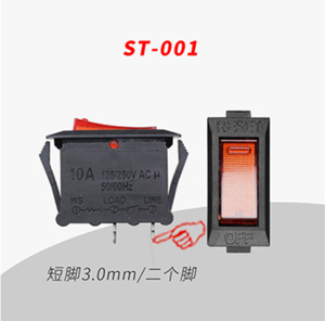 Protector de Circuito Eléctrico HB ST-001 10A 250VAC 15A para Electrodomésticos, Interruptor de Reinicio con Indicadores Iluminados Rojo y Azul - Product Image 2