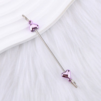 En gros, Barre de porte-clés DIY en métal pour perles, avec fermoir en forme de cœur, pour perles à grand trou, composants de bijoux