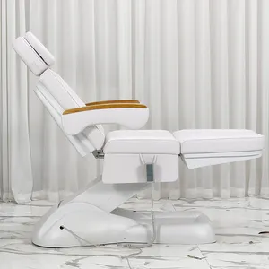 Lüks beyaz Salon mobilya estetisyen aşk yüz sandalye yatak elektrikli güzellik yatağı 3/4 motorlar masaj masası