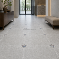 Carreaux de porcelaine mate 60x60cm 24x24' gris antidérapants texture rustique céramique pour usine, jardin, villa, salle à manger, salle de bain, cuisine