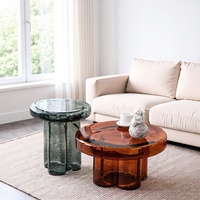 Table basse ovale en verre trempé sablé, style minimaliste, pieds en forme de pétale, pour petit espace, table à thé, design scandinave, pour coin.