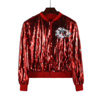 Usine Personnaliser En Gros Toutes Les Conceptions Des Équipes De Football NFLW Logo Rouge Bleu Paillettes Bling Veste Chemise