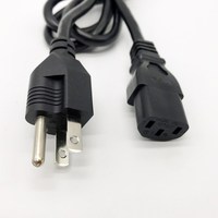 Cable de alimentación personalizado NEMA 5-15P a C13 Lámpara de sal de extensión Cable de alimentación de CA con interruptor de atenuación E14 E27