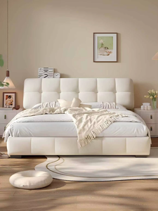 <span class=keywords><strong>Lit</strong></span> Nuage Nordique Voxhome Rangement Moderne Velours Teddy Simple <span class=keywords><strong>Lit</strong></span> Princesse Chambre Parentale Grand <span class=keywords><strong>Lit</strong></span> Double - Product Image 4