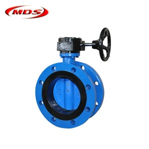 Factory Supply DN200 PN16 Ductile <b>Cast</b> Iron DI <b>Hand</b> Operated Double Flanged Butterfly Valve Free Shipping - Product Image 3