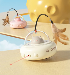 Auto giocattolo automatica per gatti intelligenti con luce Laser a infrarossi ricarica elettrica in plastica per animali domestici stile semplice - Product Image 1