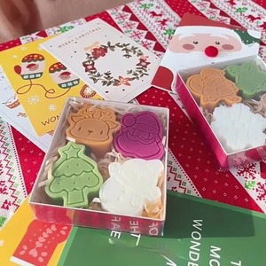 4-Pack Mini Christmas Scented Candles Home Aromatherapy Gingerbread Man Santa Claus Tree Decor Christmas Gifts Decorations - Product Image 1