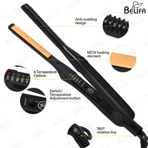 Nouveau petit fer plat pour <span class=keywords><strong>cheveux</strong></span> <span class=keywords><strong>courts</strong></span> <span class=keywords><strong>Mini</strong></span> fer à lisser chauffe rapide 3/10 pouces barbe fer à lisser bigoudi en céramique - Product Image 2