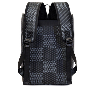 Large Capacity PU <strong>Backpack</strong> Polyester Lining Durable Portable Zipper Closure Waterproof <strong>Laptop</strong> Carrying - Product Image 4