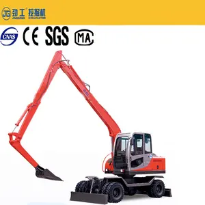 Heavy Equipment Long Boom Arm Excavator Machinery With Lift Cab For Railway Coal Unloading