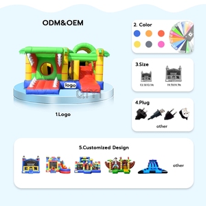 Château gonflable crocodile avec toboggan pour enfants, idéal pour l'extérieur - Product Image 4