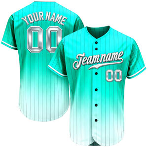 Camiseta de Béisbol Personalizada con Degradado Verde Claro para Adolescentes, 180 gsm, Impresión por Sublimación, Tela de Poliéster para Hombre - Product Image 1