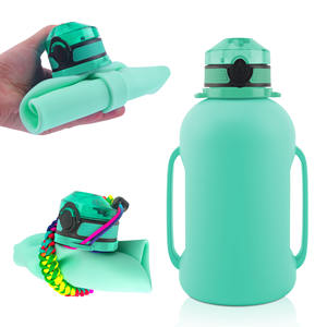 ขวดน้ำซิลิโคนความจุขนาดใหญ่ แก้วน้ำกีฬา 2 ลิตร พับเก็บได้ ปลอดสาร BPA พร้อมสายสะพายและดีไซน์พับได้ - Product Image 1