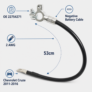 Câble de batterie négatif 22754271 pour Chevrolet Cruze 2011-2016 Orlando Buick Verano, câble de masse à borne supérieure 2AWG 53cm - Product Image 6