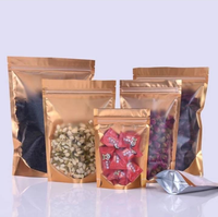 Sachets Doypack Imprimés en Mylar Doré Métallisé PE de Qualité Alimentaire avec Fermeture Zip Colorée, Épaisseur 16C, en Feuille d'Aluminium Anti-Humidité