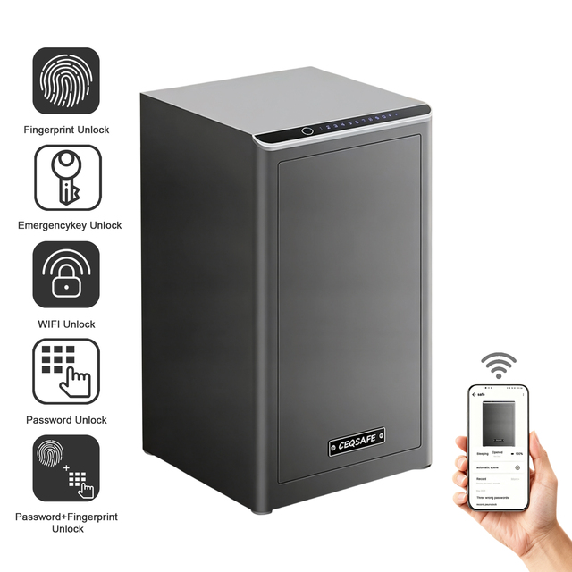 CEQSAFE Anti-theft Safe Secret Code Lock Steel TUYA APP WIFI Smart Safe Box Storage Deposit Safety Box Cabinet