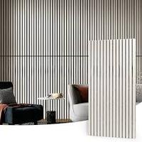 Panneau acoustique en bois de chêne naturel, panneau mural absorbant le son pour la décoration intérieure d'hôtel