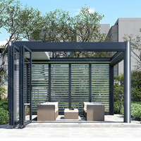 Pergola extérieure imperméable avec toit ouvrant à lamelles rétractables en aluminium, gazebo de jardin
