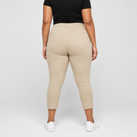 Pantalon Capri Skinny Beige Sur Mesure Grande Taille pour Femme en Twill – Taille US – Vente en Gros OEM ODM