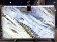 YDSTONE mewah Brasil alami Backlit marmer kristal biru marmer langit biru lembaran untuk latar belakang dinding
