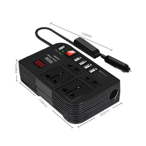 Akıllı sıcaklık kontrolü DC 12v AC 220v dijital ekran araç güç inverteri modifiye sinüs dalga 300W araba dönüştürücü