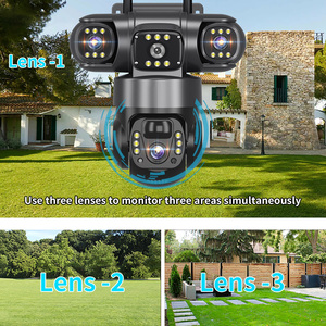 Caméra extérieure solaire 4G 6MP Full Color V380 <span class=keywords><strong>PRO</strong></span> à triple objectif, rotation à 360 degrés, vision nocturne, caméras de sécurité IP - Product Image 6