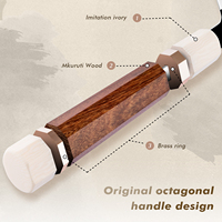 Couteaux de cuisine Grandsharp Chef, ensembles de 3 couches, version chinoise en acier en poudre M390 avec manche en bois Mkuruti et imitation ivoire