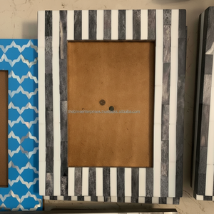 Marco de Fotos de Hueso de Búfalo Real con Rayas Grises y Blancas, el Más Popular y Vendido, 5R, Hecho a Mano, Duradero, Decoración Moderna para el Hogar y Negocios - Product Image 1