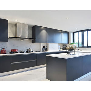 Design aus chinesischer Fabrik Fertigteil-Kücheneinheit aus wasserfestem Sperrholz Moderne Einbauküche als Komplettset in Schwarz - Product Image 5