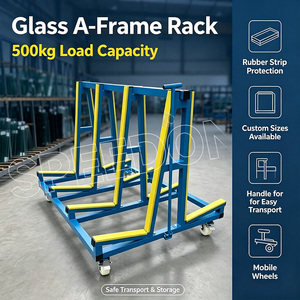 High Quality 1 Meter Loading 500kg Small Window <b>Transport</b> Rack Glass Trolley Q235 Material SPEEDONE Brand Handing SDYSJ260107-1 - Product Image 1