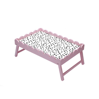 Plateau de lit pour enfants en bambou à motifs imprimés, plateau pour ordinateur portable, pieds pliables, hauteur réglable, durable, pour la maison, le bureau, la cuisine, le salon