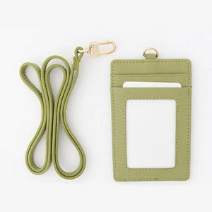 Lanière en cuir Porte-cartes nominatives Sangle de cou Porte-badge de carte d'identité de bureau de travail avec sangle en cuir - Product Image 4