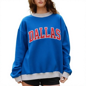Sweat-shirt d'hiver brodé à col montant, personnalisable, en molleton, coupe oversize, épaules tombantes, vierge, haute qualité, vente en gros - Product Image 1