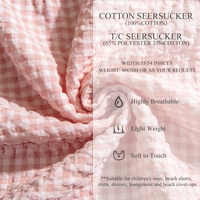 Tissu Seersucker Imprimé Personnalisé 90gsm Léger Respirant Effet Bulle Froissé Idéal pour Robes et Jupes