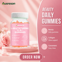 Gummies de L-glutathion OEM Ausreson, vitamines, biotine, collagène, bonbons blanchissants pour la peau, suppléments Halal, L-glutathion 13-en-1