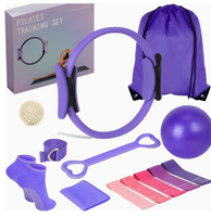 Ensemble d'équipements de Pilates pour la maison, ballon de yoga miniature en PVC, anneau de Pilates Magic Circle, bande de résistance élastique légère.