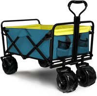 Chariot de plage pliable multifonctionnel personnalisé avec roues flexibles, chariot utilitaire de shopping, chariot de plage à roues ballon