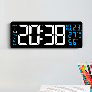Horloge <span class=keywords><strong>murale</strong></span> LED extra-large pour décoration intérieure et extérieure, avec affichage numérique, fonction alarme, système médical, grand écran, importateur, température - Product Image 1