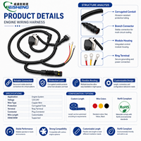 Kabel Harness Mesin Kapal Laut Kustom, Perakitan Kabel Mesin Kapal Tahan Air IP67 OEM ODM ABYC Langsung dari Pabrik