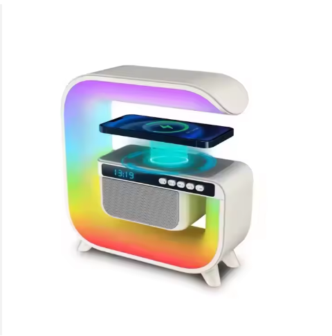 Light Home  Multifunctional BT Led Night Light Speaker Alarm Clock Wireless Charging Mobile Phone 15W Colorful Subwoofer RGB