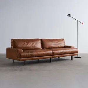 FINNNAVIANART 2024 Sofá de couro de luxo leve, moderno, design francês, conjunto de móveis nórdicos para casa, hotel e escritório, ideal para sala de estar