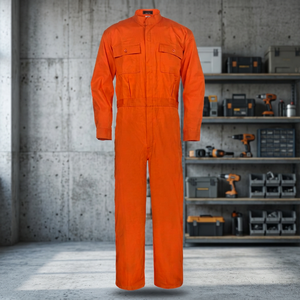 Combinaison de travail ignifuge orange, coupe régulière, vêtements de sécurité pour atelier et usine - Product Image 3